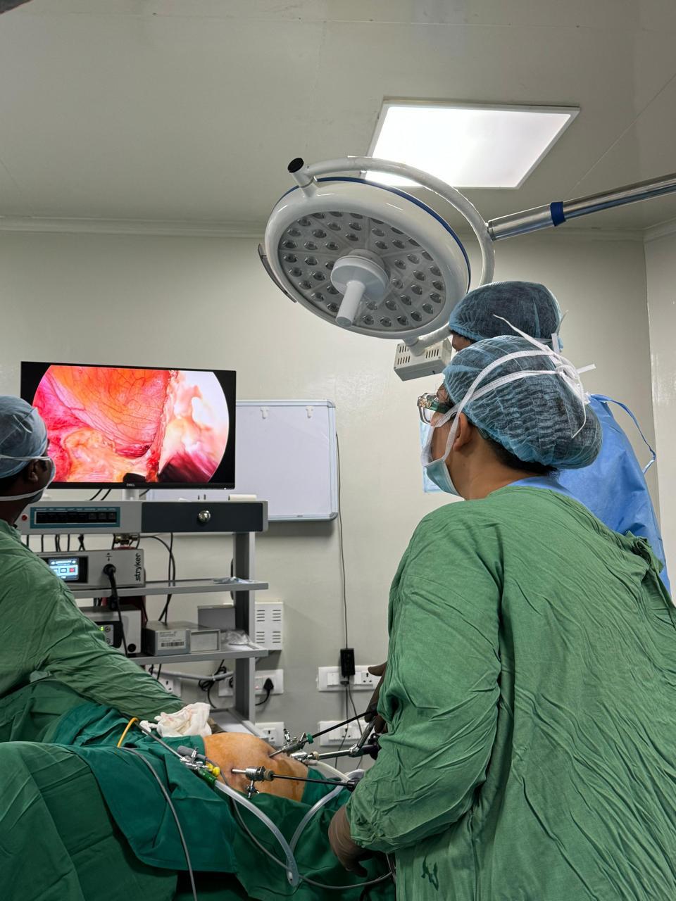 Dr. Anjani Dixit in the operating theatre — laparoscopic surgery 20